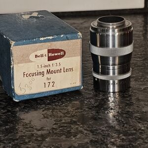 Bell &‎ Howell Super Comat 1.5" f/3.5 Vintage D Mount Movie Camera Lens With Box